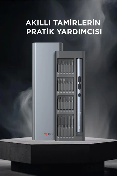 Torima TTS-04 48 Parça Şarjlı Hassas Tornavida Seti – Led Işıklı, Mıknatıslı Alüminyum Kasa, Type-c - Resim 3