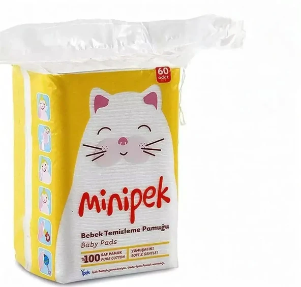 İpek Minipek Bebek Temizleme Pamuğu 60 Adet ürün görseli