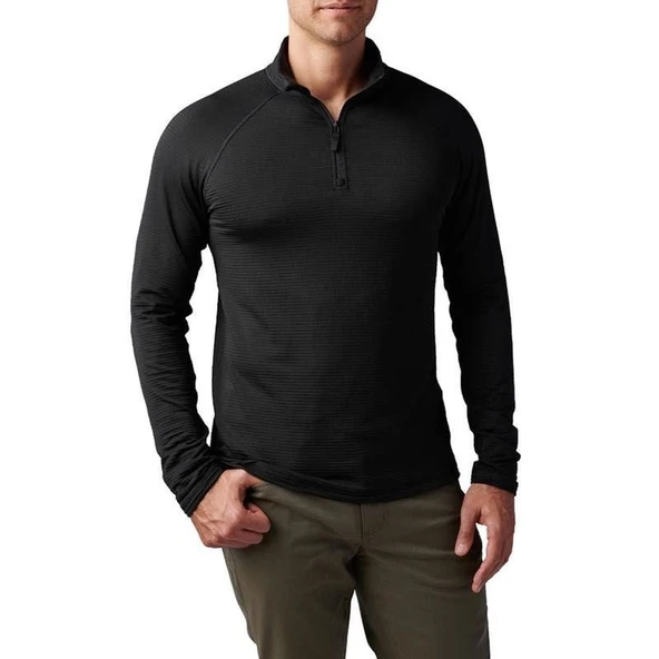 5.11 STRATOS 1/4 KISA FERMUAR SWEAT SIYAH - Resim 2