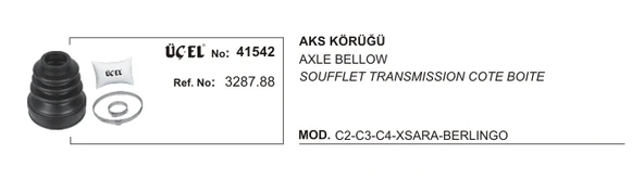 AKS KÖRÜĞÜ 41542 P206 P306 P307 PARTNER BERLINGO C2 C3 C4 SAXO XSARA 3287.88 328788 ürün görseli