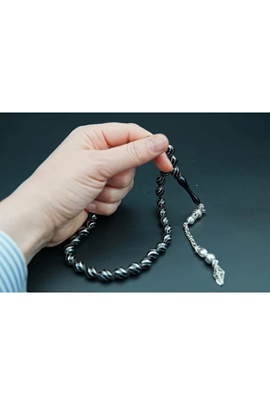 6'lı gümüş işleme çeşni oltutaşı tesbih st00012 - 2
