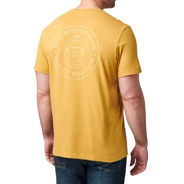 5.11 BREW GROUND SS TEE KISA KOL SARI T-SHIRT - Resim 4