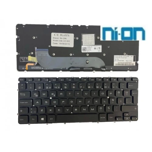 Nion Dell PK130S71B19 uyumlu Notebook Klavye (Siyah TR Aydınlatmalı) ürün görseli 1