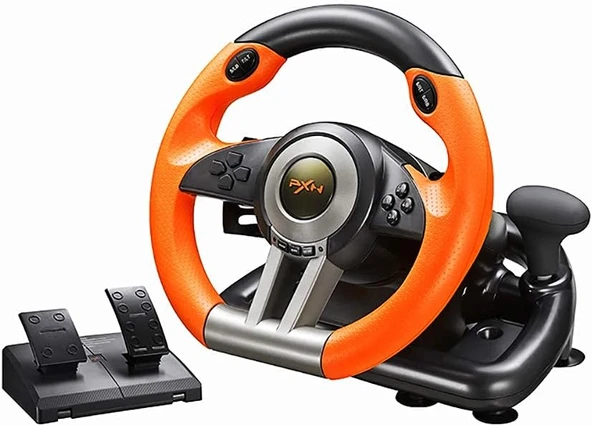 PXN V3 PRO PS3/PS4/PC/XBOX ONE/XBOXSERİES/NİNTENDO UYUMLU DİREKSİYON SETİ TURUNCU - Resim 2