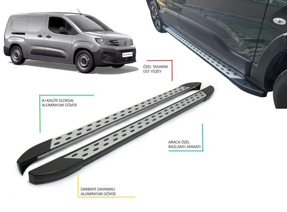 PARTNER PANEL VAN UZUN ŞASE NOKTALI YAN BASAMAK 2019 2020 2021 2022 2023 2024 2025 2026 2027 ürün görseli 1