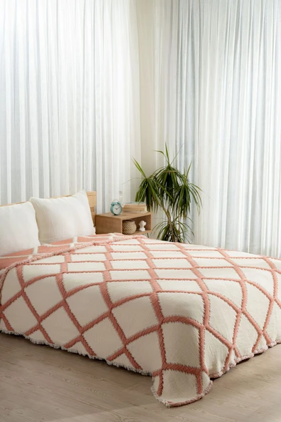 Rayme Textile Müslin 7 Katlı Baklava Desenli (JAKARLI) Yorgan Çift Kişilik 240x260cm - 4