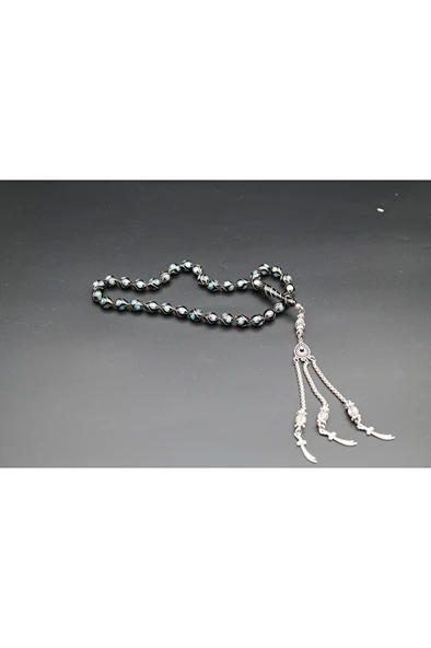 firüzeli damla işleme gümüş oltutaşı tesbih st0008 - Resim 5