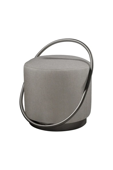 LOOP SERİSİ PUF, METAL HALKALI PUF, MAKYAJ OTURAĞI ,PUF BENCH MONTAJSIZ OTURAK SİYAH METAL AYAKLI - 2