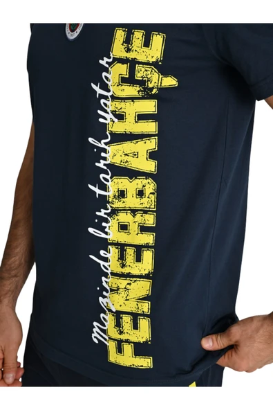 Fenerbahçe Orijinal Lisanslı 24/25 A Takım Antrenman Lacivert UV Basklı Kutulu T-shirt - Resim 5