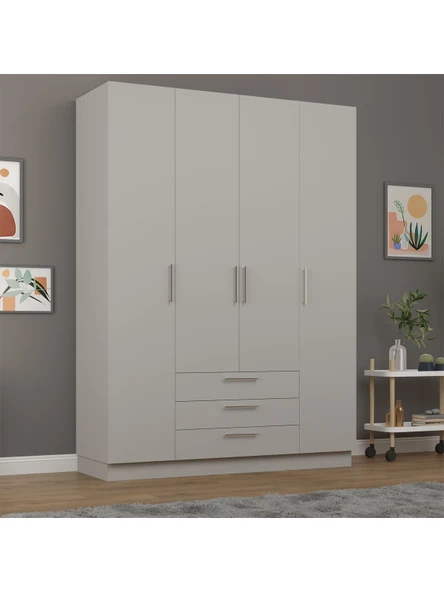 4 Kapaklı Gardırop 160cm  KÜL GRİ ürün görseli