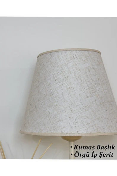 Vivido Home Dora Kumaş Krem Abajur - Resim 2