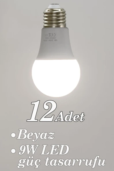 Vivido Home Beyaz 12 Adet Led Ampul 9W