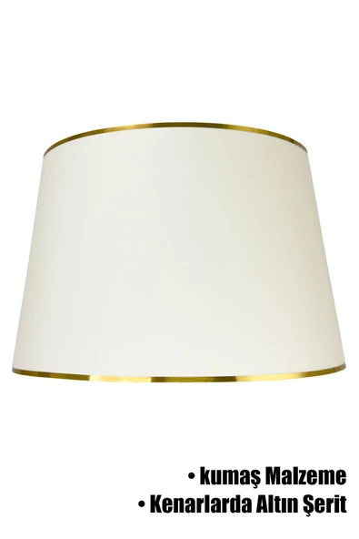 Vivido Abajur Krem Gold Şeritli Lambader Şapkası ürün görseli