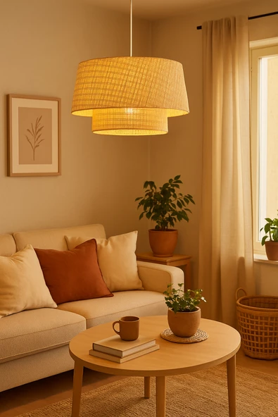 Vivido Home Sera Grande Rattan Hasır Avize ürün görseli