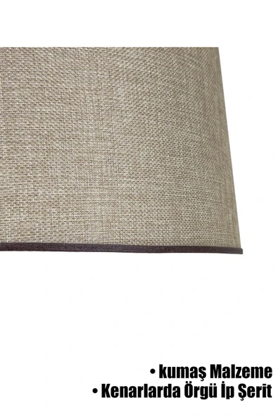 Vivido Abajur Kumbeji Örgü İp Şeritli Lambader Şapkası - Resim 2