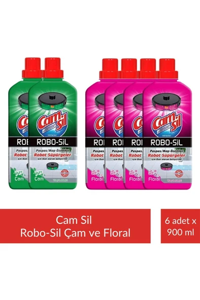 Camsil Robo-Sil Floral Yüzey Temizleyici x 4 Adet + Camsil Robosil Floral Yüzey Temizleyici x 4 Adet + Camsil Robo-Sil Floral Yüzey Temizleyici 4 Adet + Camsil Robo-Sil Çam Yüzey Temizleyici x 2 Adet
