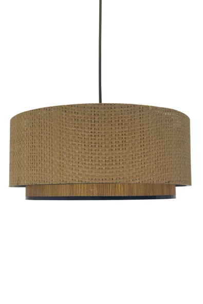 Vivido Home Modern Doğal Hazeran Rattan Hasır Avize, Ahşap Desenli - Resim 3