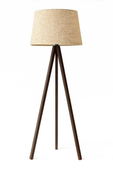 Vivido Home Ceviz Dora Bej Ahşap Lambader - Resim 2