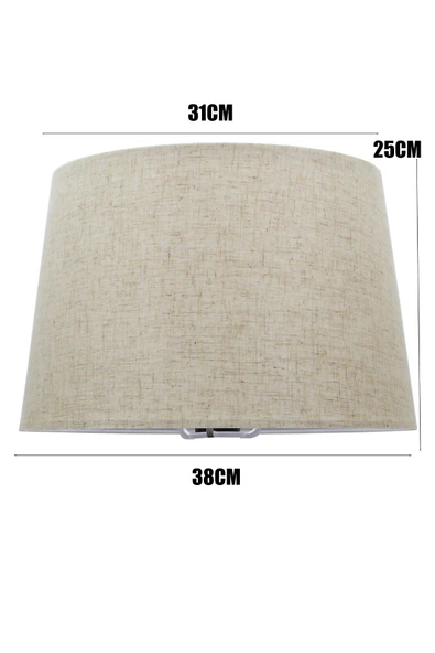 Vivido Home Doğal Dora Kumaş Ahşap Lambader - Resim 3