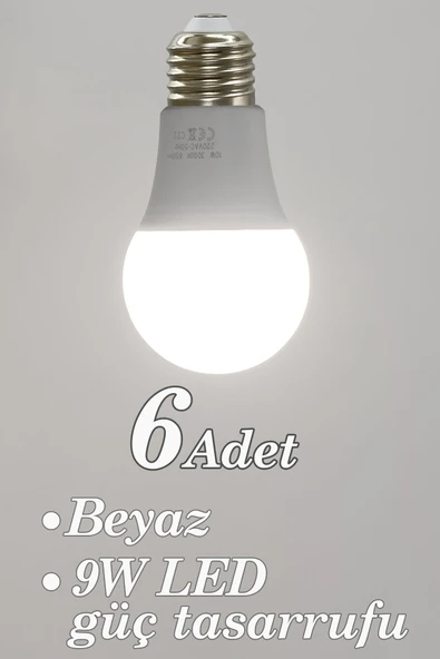 Vivido Home Beyaz 6 Adet Led Ampul 9W