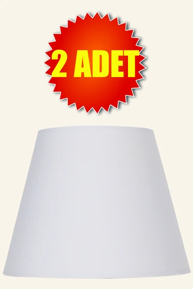 Vivido Home Beyaz Kumaş Ikili Modern Abajur Şapkası ürün görseli