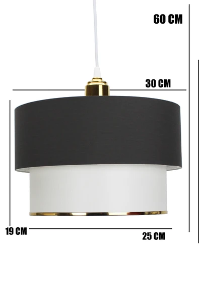 Vivido Abajur Antrasit Deko Tekli Sarkıt Avize - Resim 3