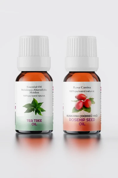 Çay Ağacı Yağı 10 ml Kuşburnu Çekirdeği Yağı 10 ml %100 Saf 2li Set Sprey Başlık - 2