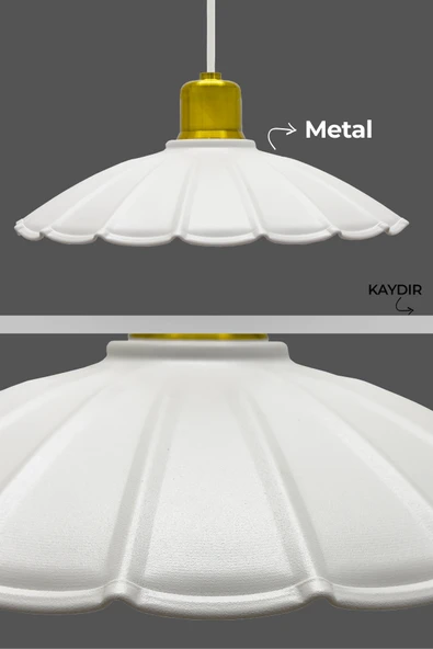 Vivido Abajur Metal Alven Beyaz Avize, Sarkıt - Resim 3
