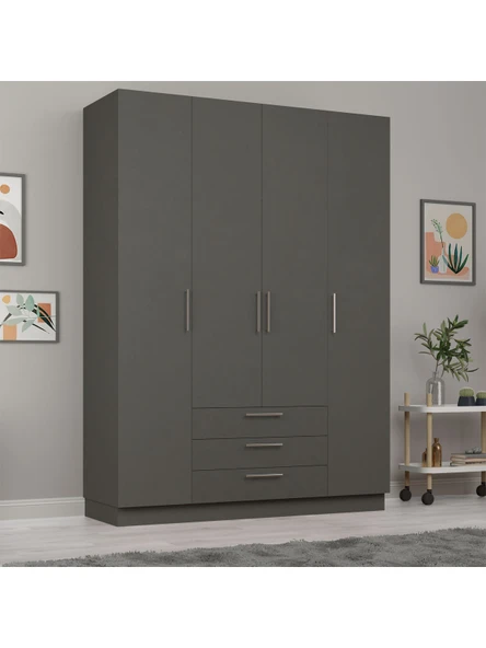 4 Kapaklı Gardırop 160cm  ANTRASİT ürün görseli
