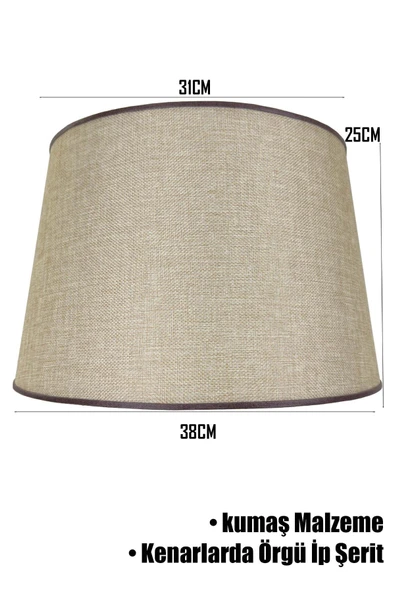 Vivido Abajur Kumbeji Örgü İp Şeritli Lambader Şapkası - Resim 3