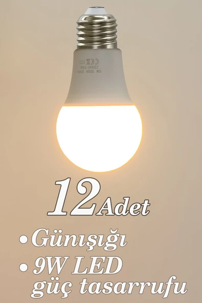 Vivido Home Gün Işığı 12 Adet Led Ampul 9w