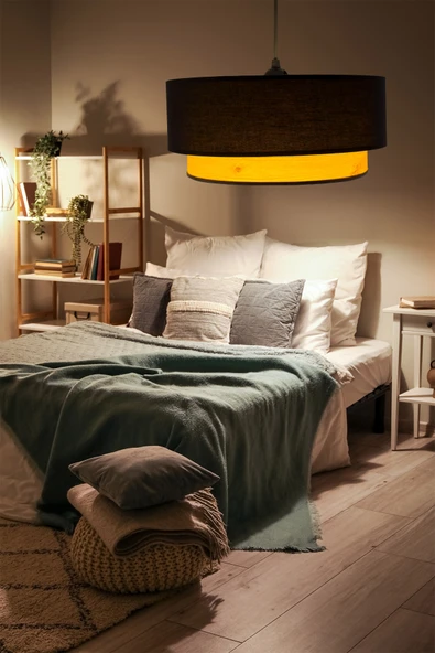 Vivido Home Siyah Ahşap Desenli Avize - Resim 3