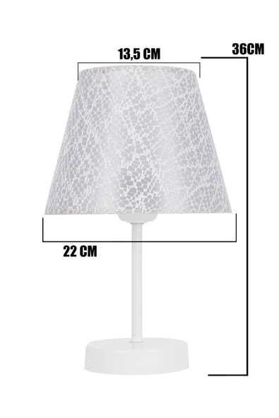 Vivido Home Dantelli Beyaz Üçlü Abajur Avize Seti Yatak Odası Aydınlatma - Resim 3