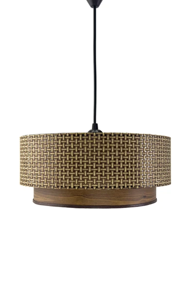 Vivido Home Hasır kahve Ahşap Desenli Avize - 4