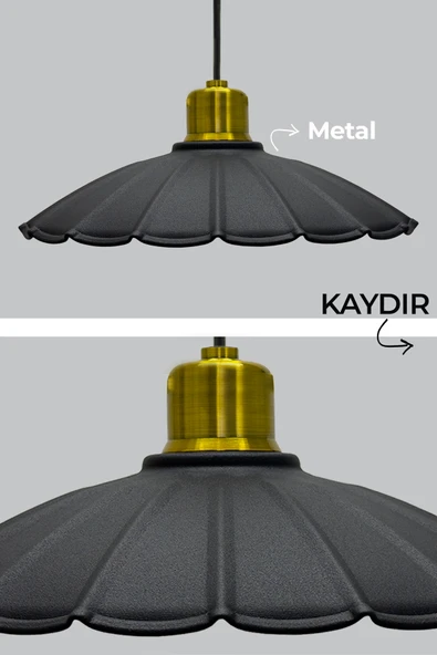 Vivido Abajur Metal Alven Siyah Mutfak Avize, Koridor Avize - Resim 2