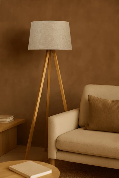 Vivido Home Doğal Hasır Kumbeji Ahşap Lambader - Resim 2