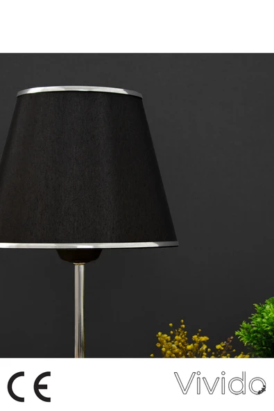 Vivido Home Siyah Gümüş Julien Üçlü Avize ve Abajur Seti - Resim 3