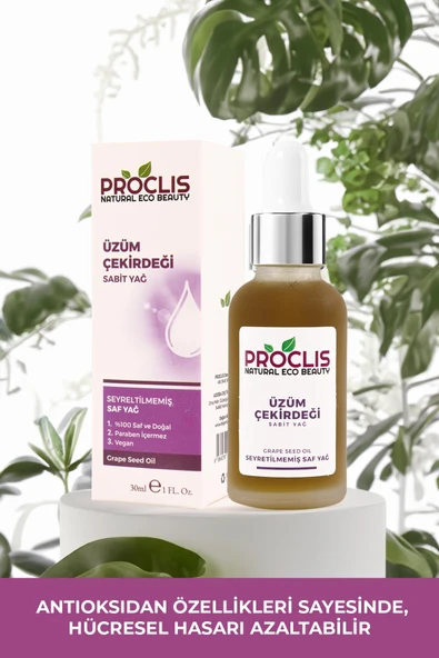 PROCLİS Üzüm Çekirdeği Yağı, Sabit Üzüm Yağ, Grape Seed Oil, Vitis Vinifera L. 30 ml - 4