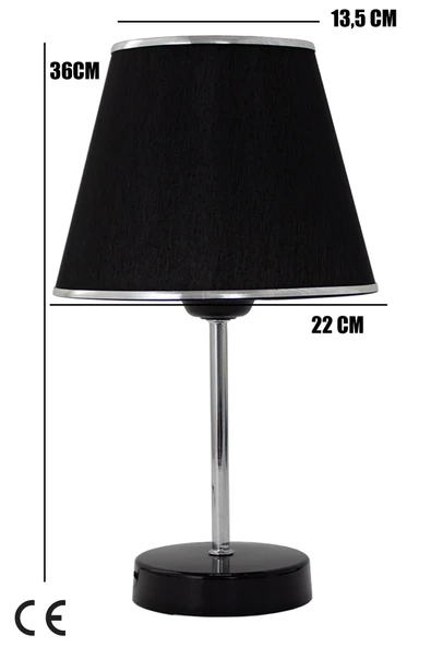 Vivido Home Siyah Gümüş Julien Üçlü Avize ve Abajur Seti - Resim 5