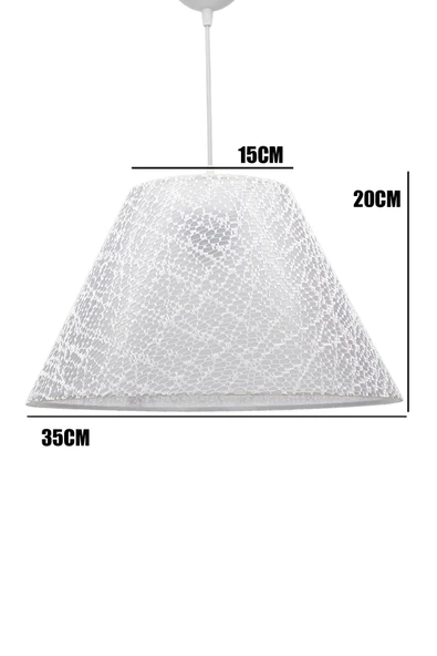 Vivido Abajur Begonia Dantelli Beyaz Sarkıt Avize - Resim 2