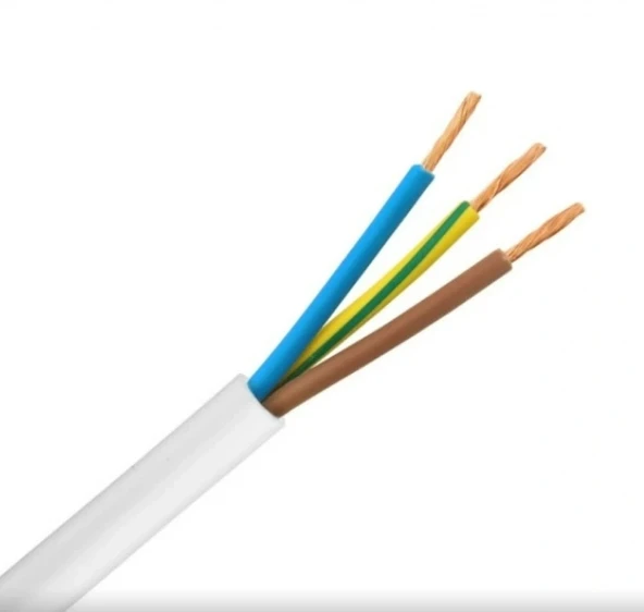 HÜNKA 3x1.5mm TTR Elektrik Kablosu BEYAZ (Çok Telli Esnek Kablo) - 1