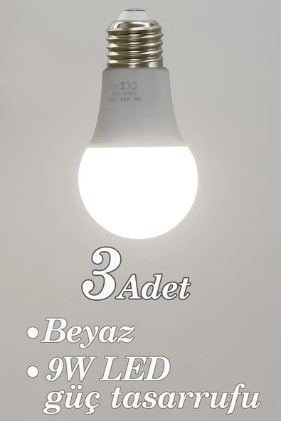 Vivido Home Beyaz 3 Adet Led Ampul 9W