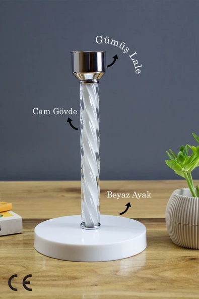 Vivido Home Dantelli Beyaz Elegant Abajur - Resim 2