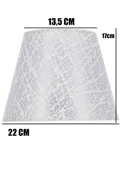 Vivido Home Dantelli Beyaz Modern Ikili Abajur Şapkası - Resim 2