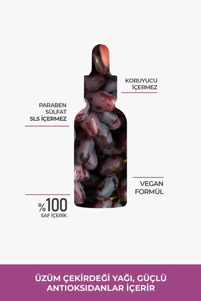 PROCLİS Üzüm Çekirdeği Yağı, Sabit Üzüm Yağ, Grape Seed Oil, Vitis Vinifera L. 30 ml - 3