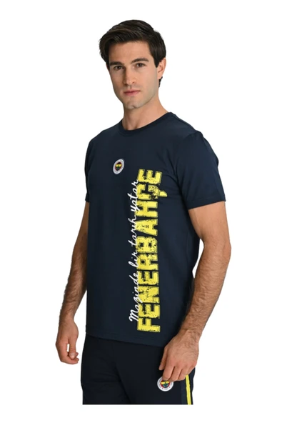 Fenerbahçe Orijinal Lisanslı 24/25 A Takım Antrenman Lacivert UV Basklı Kutulu T-shirt - Resim 3
