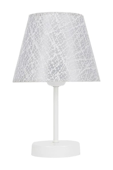 Vivido Home Dantelli Beyaz Üçlü Abajur Avize Seti Yatak Odası Aydınlatma - Resim 5