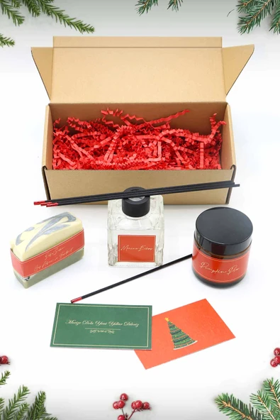 Yılbaşı Hediye Paketi Winter Breeze’ Hediyelik Yeni Yıl ( Noel ) Seti, Mum Hediye Kutusu