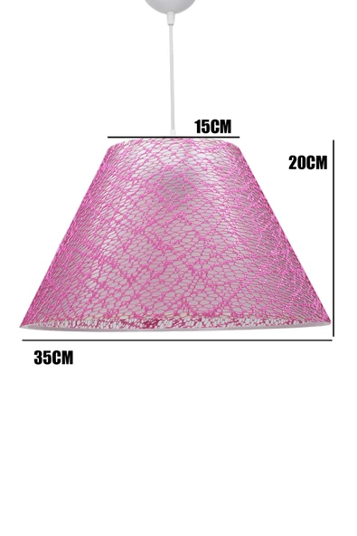 Vivido Abajur Begonia Dantelli Pembe Sarkıt Avize - Resim 2