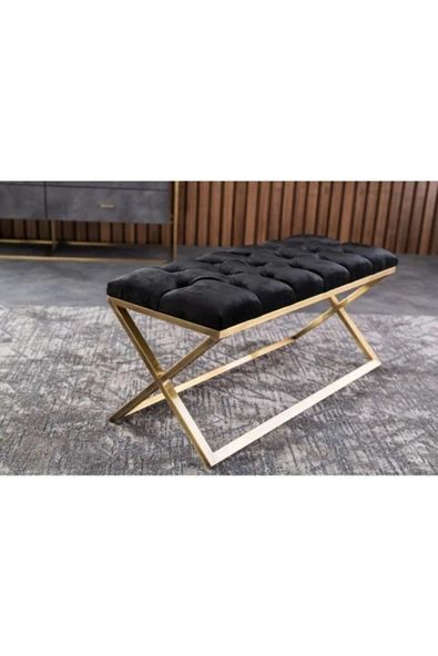 MODERN MAKYAJ SANDALYESİ METAL PUF & BEACH YATAK UCU OTURAĞI ÖZEL TASARIM OTURAK - 1